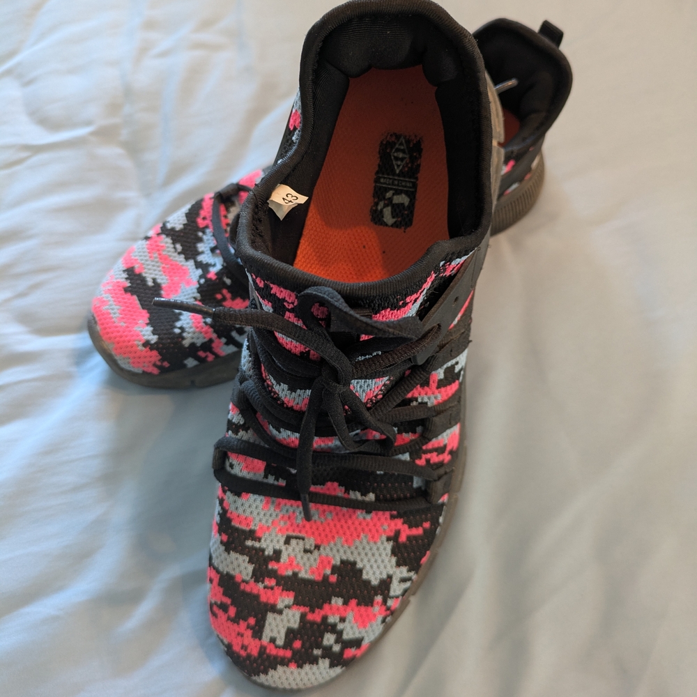 Pink and Black Camouflage Sneakers